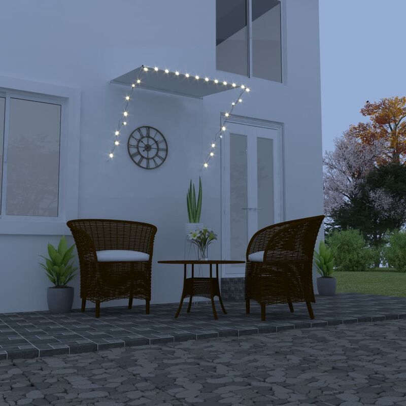 

Toldo retráctil con LED color crema 150x150 cm