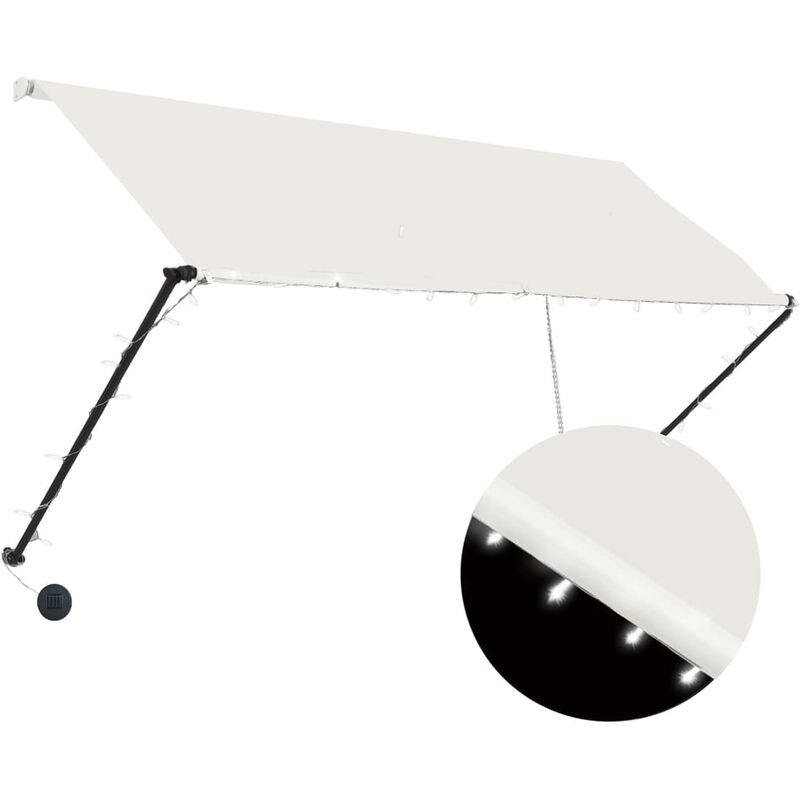 

Toldo retractil con LED color crema 250x150 cm