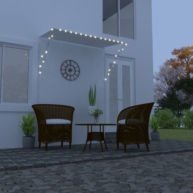 

Toldo retráctil con LED color crema 250x150 cm