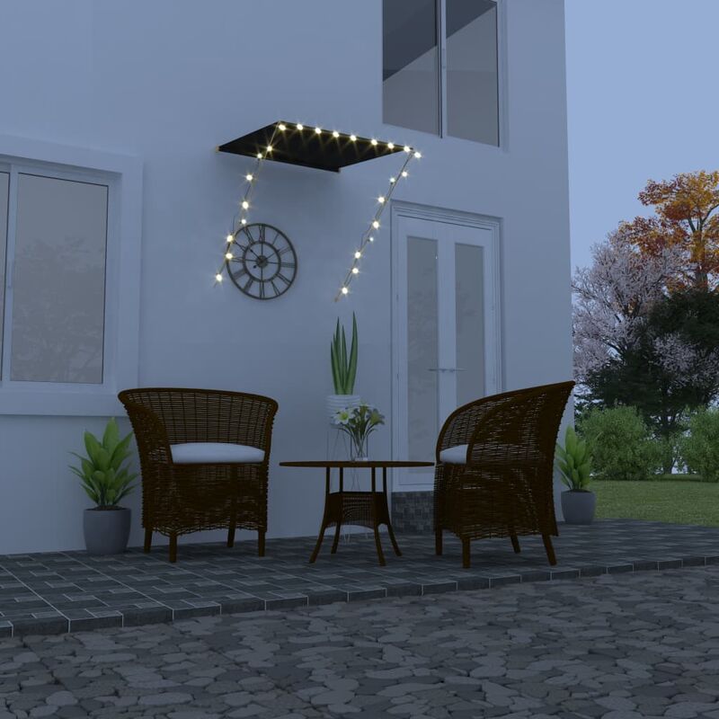 

Toldo retráctil con LED gris antracita 100x150 cm