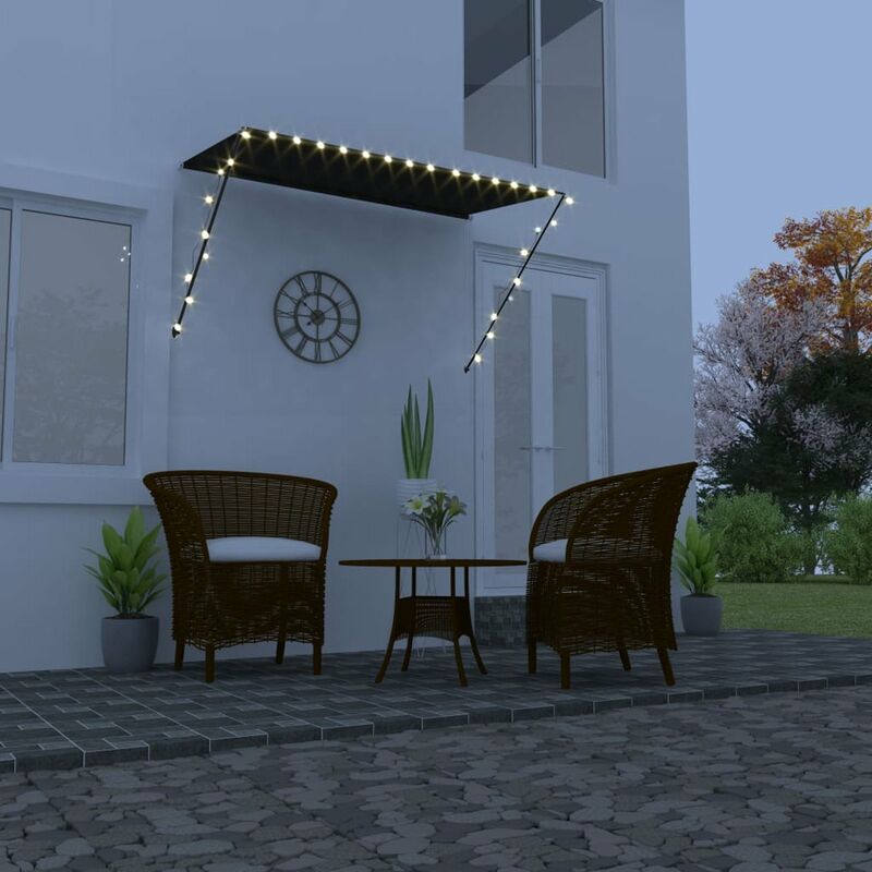 

Toldo retractil con LED gris antracita 250x150 cm