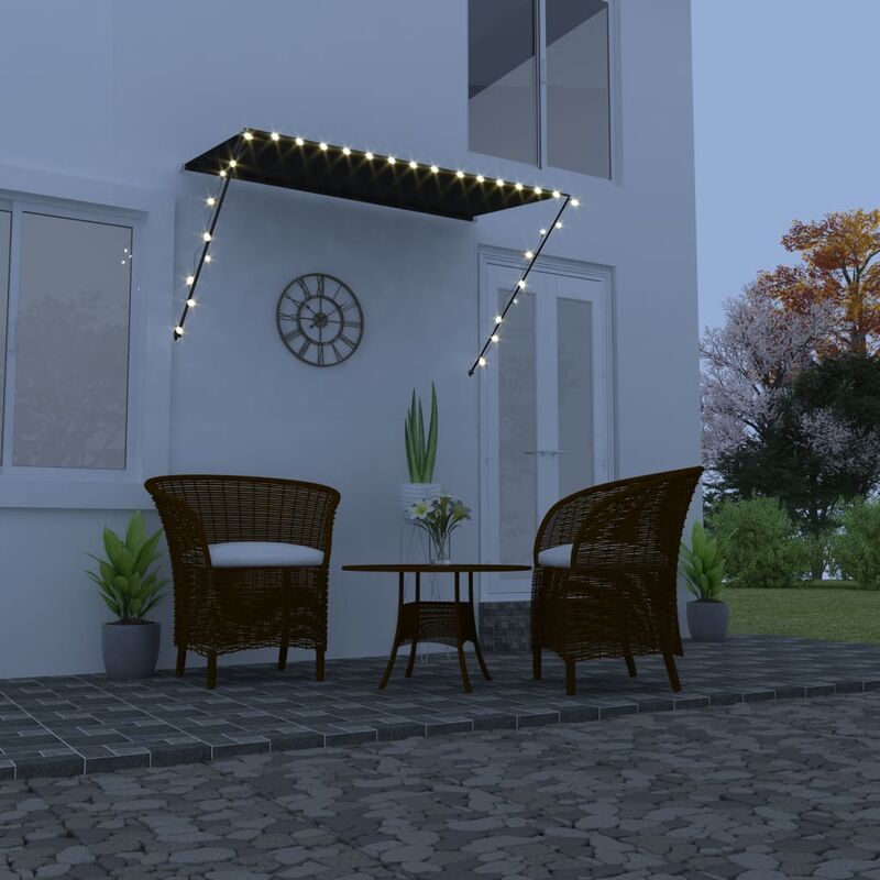 

Toldo retráctil con LED gris antracita 250x150 cm