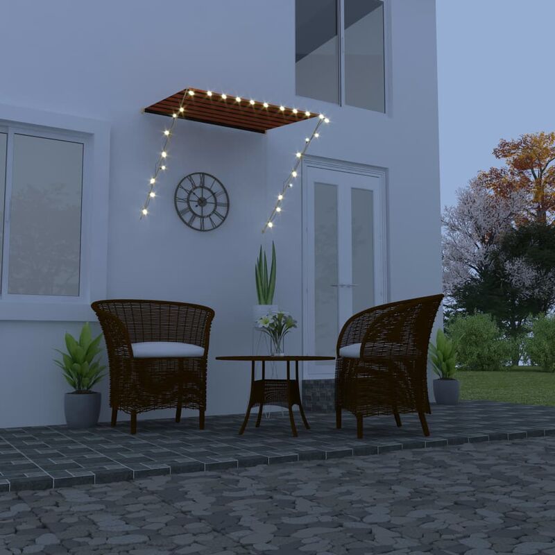 

Toldo retráctil con LED naranja y marrón 150x150 cm