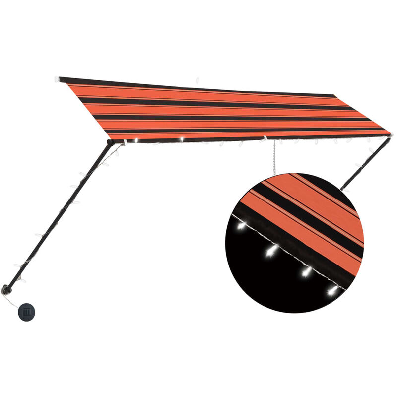 

Toldo retractil con LED naranja y marron 300x150 cm