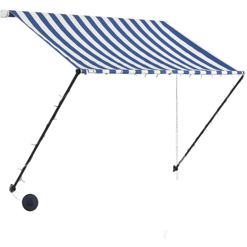 

Toldo Retráctil con LED Azul y Blanco 100x150 cm - Azul - Vidaxl