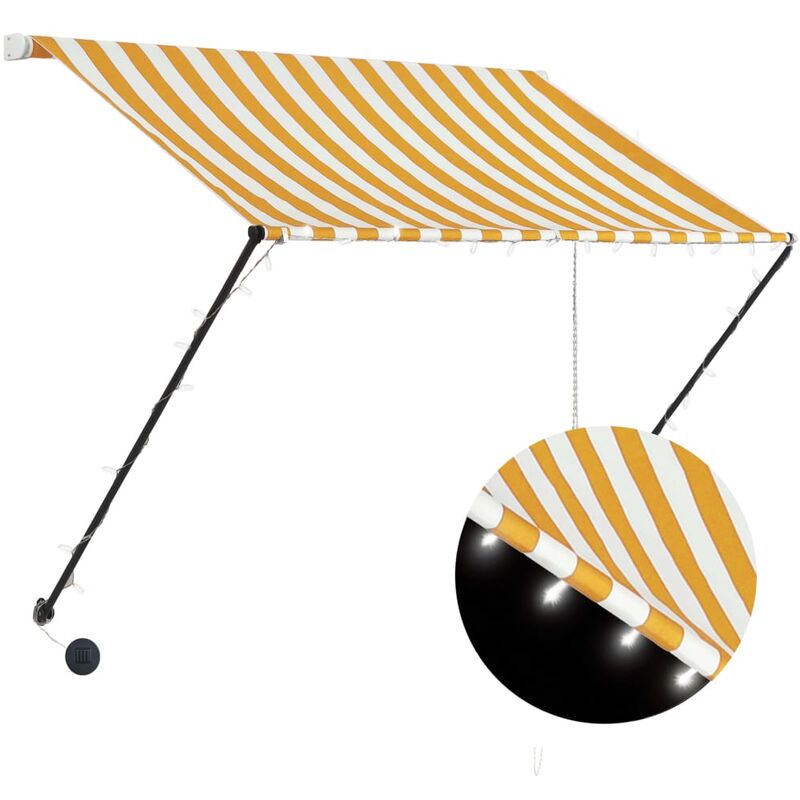 

Toldo Retráctil con LED Amarillo y Blanco 200x150 cm - Amarillo - Vidaxl