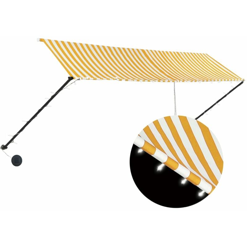 

Toldo Retráctil con LED Amarillo y Blanco 400x150 cm - Amarillo - Vidaxl