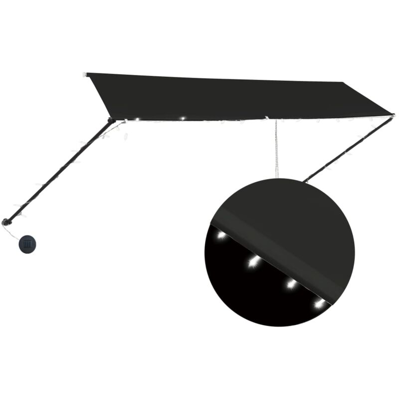 

vidaXL Toldo Retráctil con LED Gris Antracita 350x150 cm - Antracita