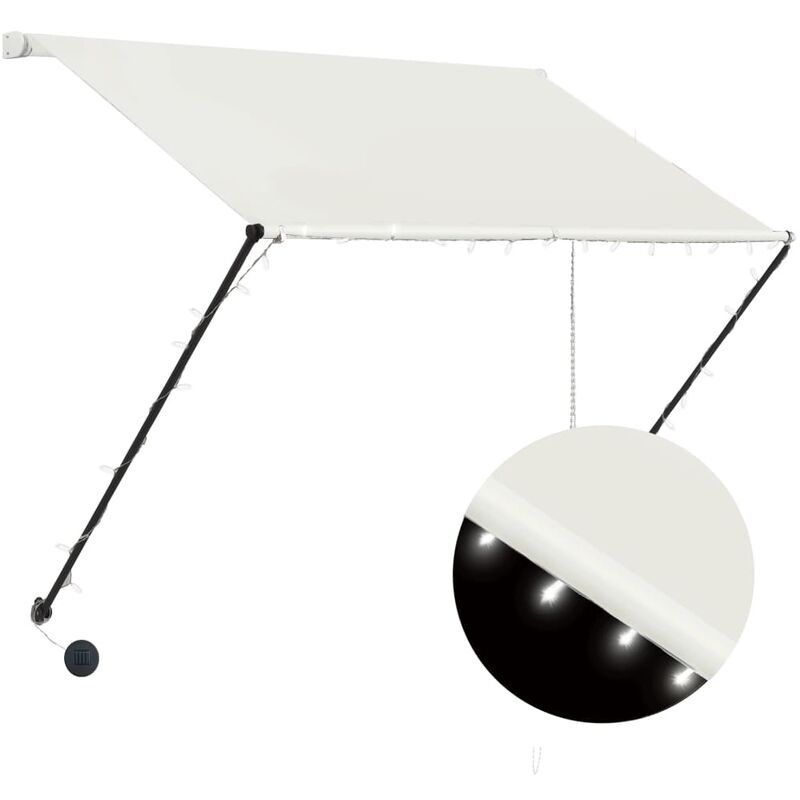 

vidaXL Toldo Retráctil con LED Crema 150x150 cm - Crema