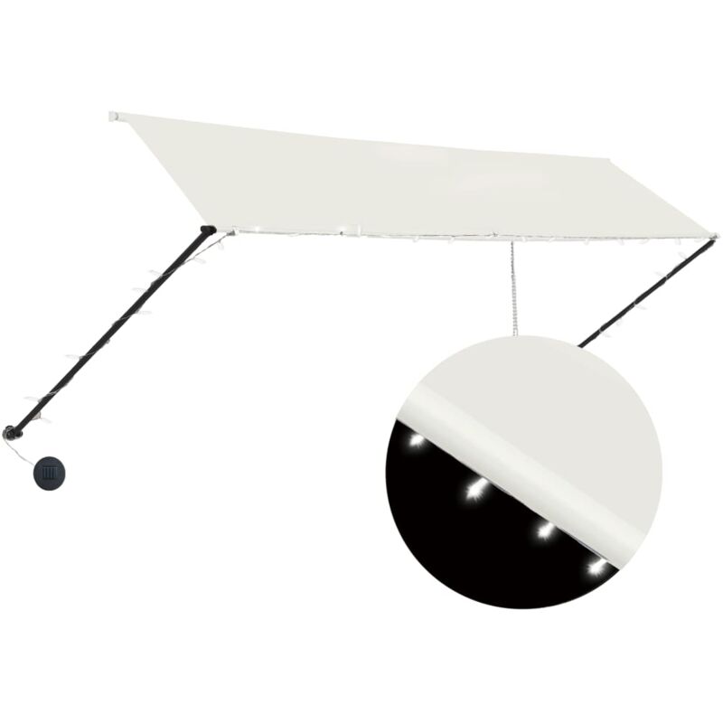 

Toldo Retráctil con LED Crema 350x150 cm - Crema - Vidaxl