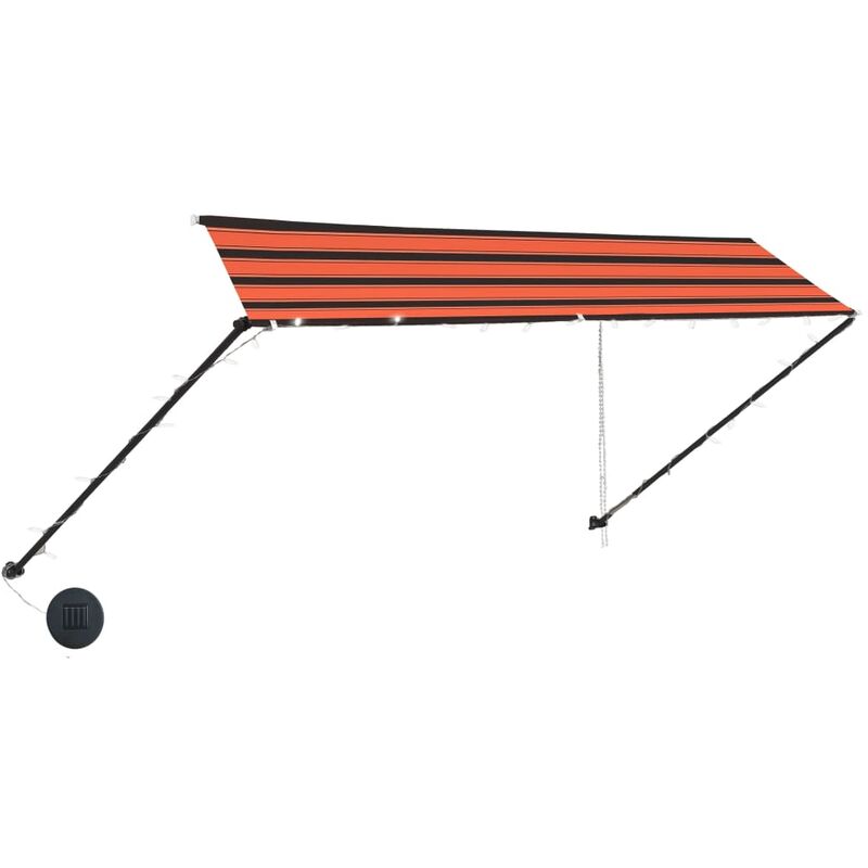 

Toldo Retráctil con LED Naranja y Marrón 350x150 cm - Multicolor - Vidaxl