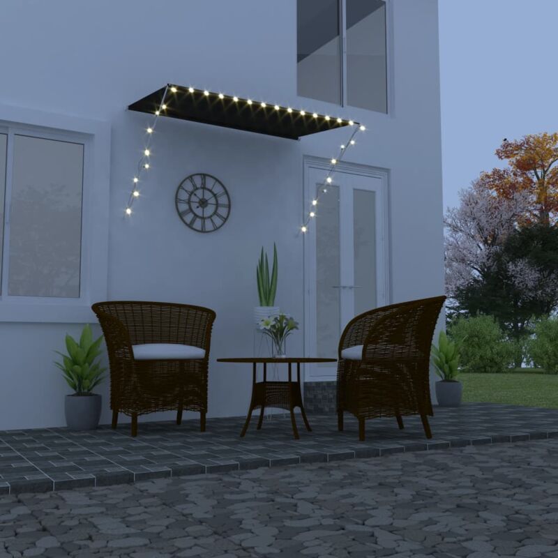 

Toldo Retráctil con LED Gris Antracita 200x150 cm - Antracita - Vidaxl