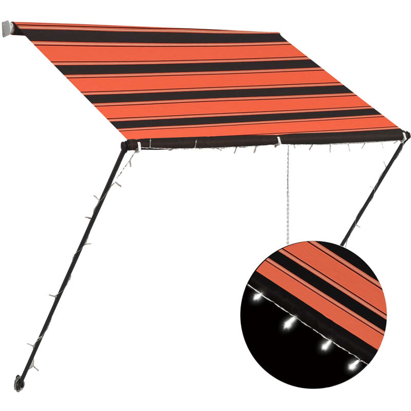 

Toldo Retráctil con LED Naranja y Marrón 150x150 cm - Multicolor - Vidaxl