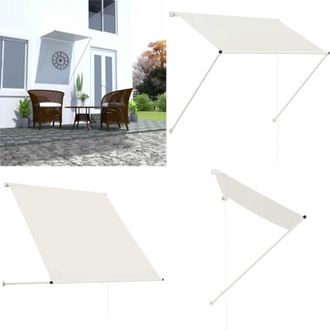 Toldo retráctil crema 100x150 cm - Toldo para ventana - Toldo para terraza