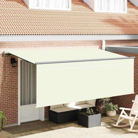 Toldo Retráctil Crema 350 x 200 cm Poliéster y Aluminio vidaXL