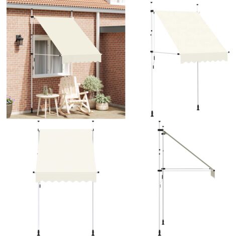 Toldo retráctil de operación manual 150 cm crema - Toldo manual - Toldo de poliéster