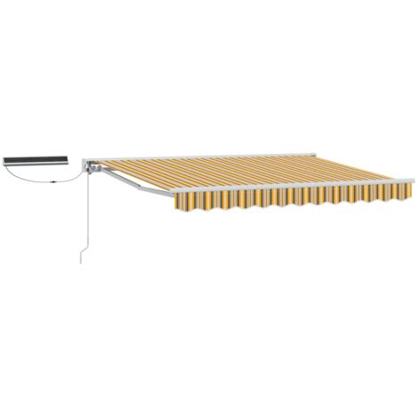 Toldo Retráctil Eléctrico Amarillo, Gris y  3,5 x 2,5 m