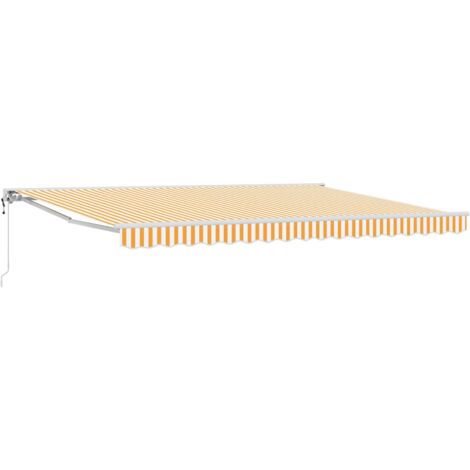 Toldo Retráctil Eléctrico Amarillo y 4,5 x 3,5 m
