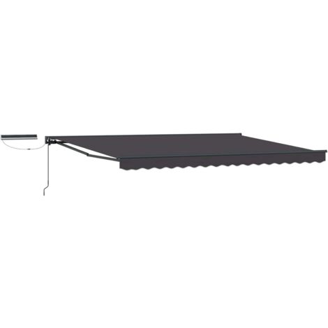 Toldo Retráctil Eléctrico Antracita y Gris 5 x 3 m