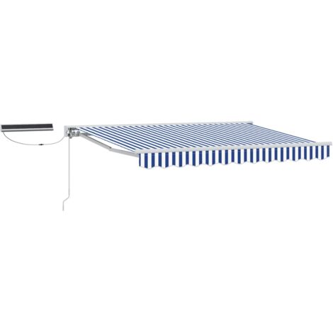Toldo Retráctil Eléctrico Azul y 3,5 x 2,5 m