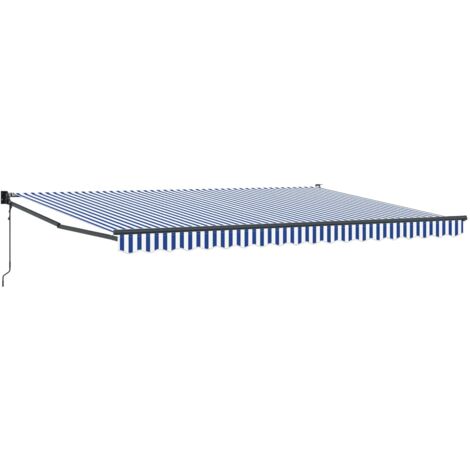 Toldo Retráctil Eléctrico Azul y 4 x 2 m
