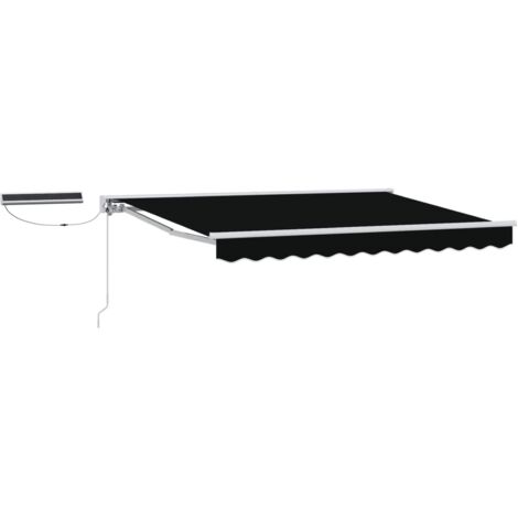 Toldo Retráctil Eléctrico Negro y  3,5 x 2,5 m