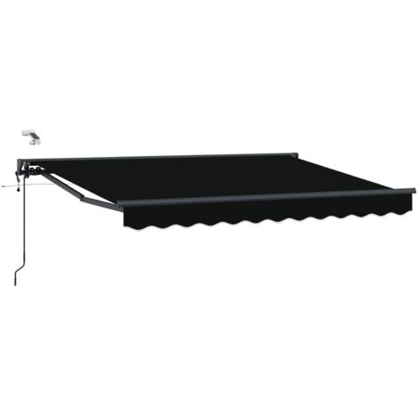 Toldo Retráctil Eléctrico Negro y Antracita 3 x 2,5 m