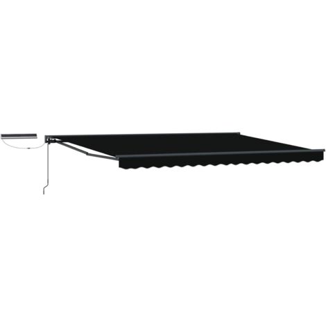 Toldo Retráctil Eléctrico Negro y Antracita 4 x 3 m