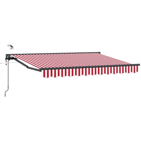 Toldo Retráctil Eléctrico Rojo, , Antracita 3 x 2,5 m