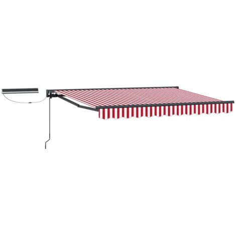 Toldo Retráctil Eléctrico Rojo, , Antracita 3 x 2,5 m