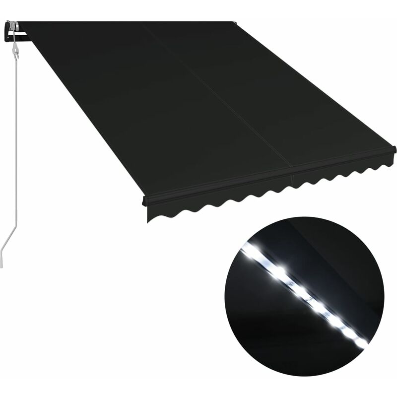 

Toldo retractil LED y sensor de viento gris antracita 300x250cm