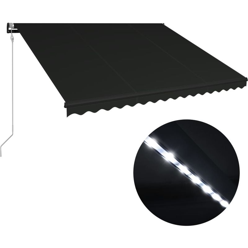 

Toldo retractil LED y sensor de viento gris antracita 400x300cm