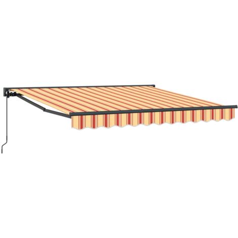 Toldo Retráctil Manual Amarillo y Naranja 350x250 cm tela