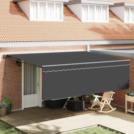 Toldo Retráctil Manual Antracita 450 x 300 cm tela vidaXL