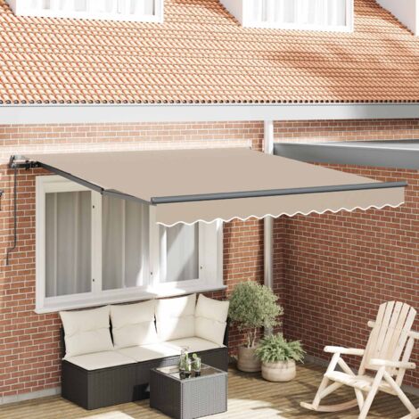 Toldo Retráctil Manual Beige 350 x 250 cm tela