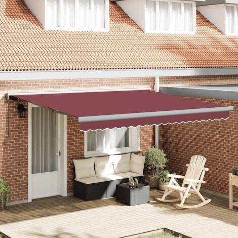 Toldo retráctil manual burdeos 400x300 cm