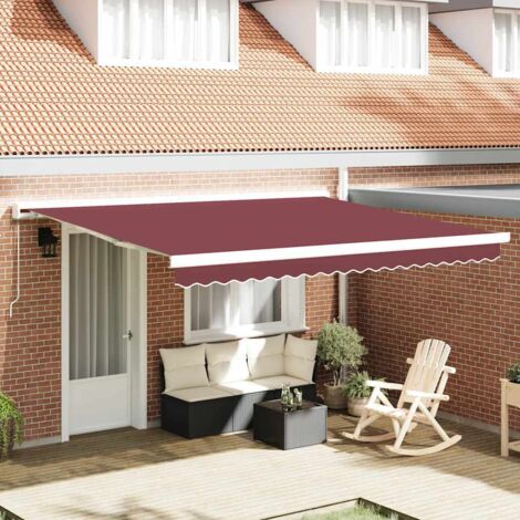 Toldo retráctil manual burdeos 400x300 cm