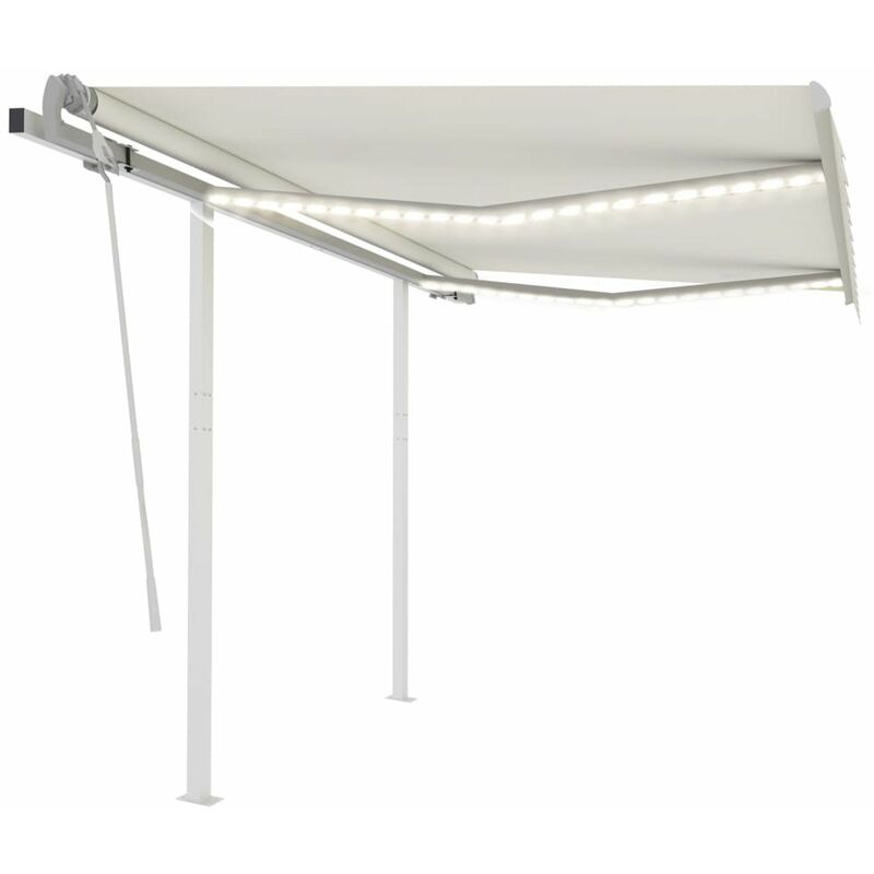 

Toldo retractil manual con LED crema 3,5x2,5 m