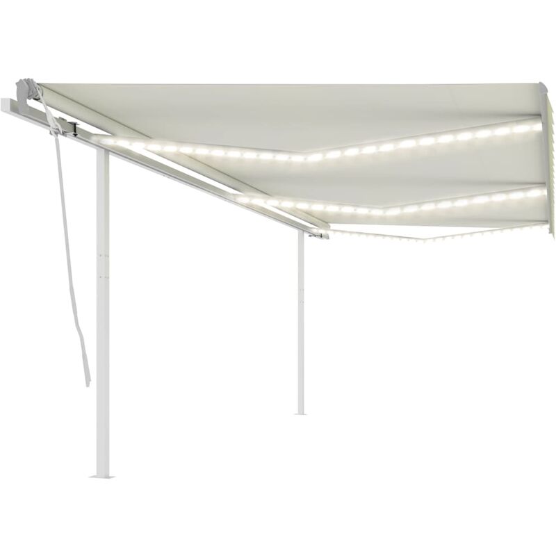 

Toldo retráctil manual con LED crema 6x3 m