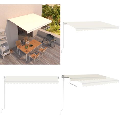 Toldo retráctil manual crema 400x350 cm - Toldo exterior - Toldo manual