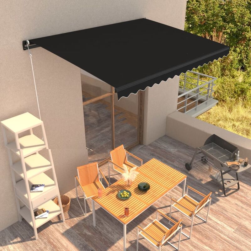 

Toldo retráctil manual gris antracita 400x300 cm