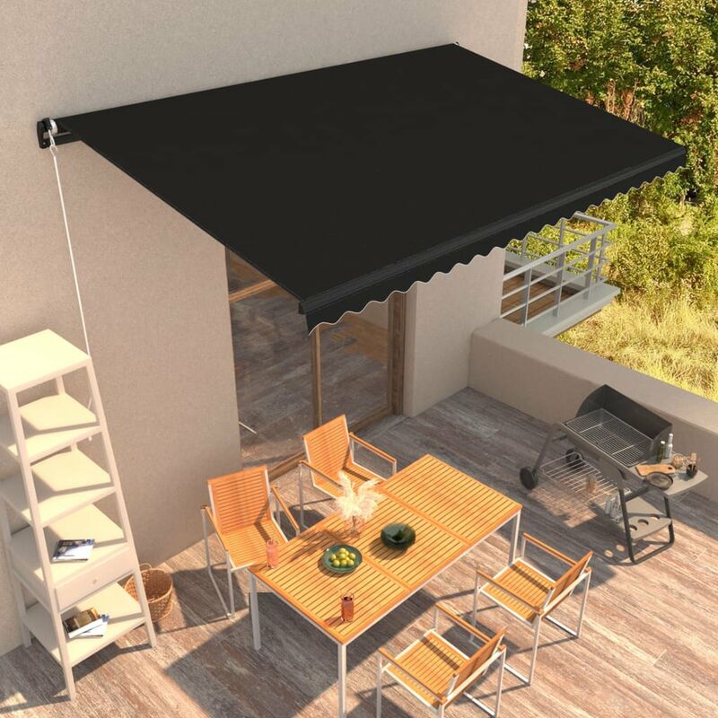 

Toldo retractil manual gris antracita 450x300 cm