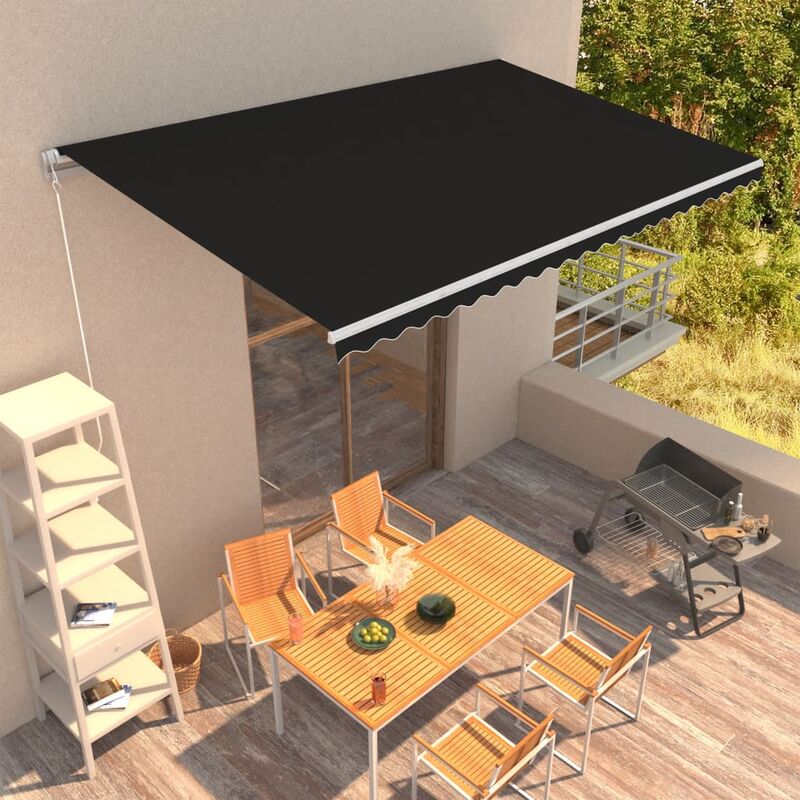 

Toldo retráctil manual gris antracita 500x300 cm