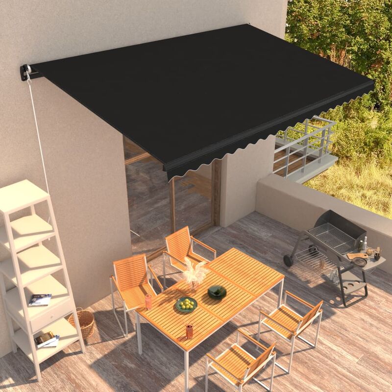 

Toldo retráctil manual gris antracita 500x300 cm