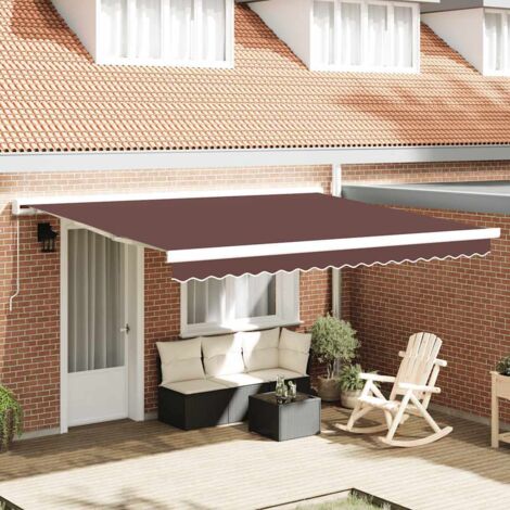 Toldo retráctil manual marrón 400x300 cm