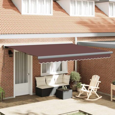 Toldo retráctil manual marrón 400x300 cm
