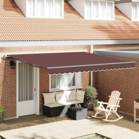 Toldo retráctil manual marrón 400x300 cm