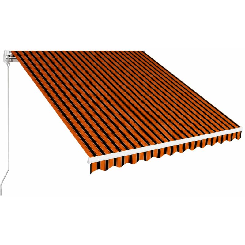 

Toldo retractil manual naranja y marron 350x250 cm
