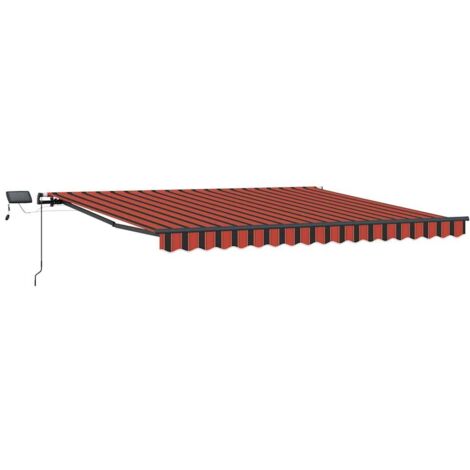 Toldo Retráctil Manual Naranja y marrón 450 x 300 cm tela