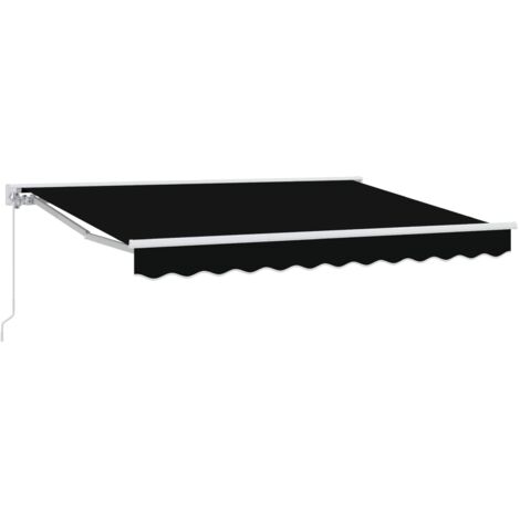 Toldo retráctil manual Negro 3 x 2,5 m